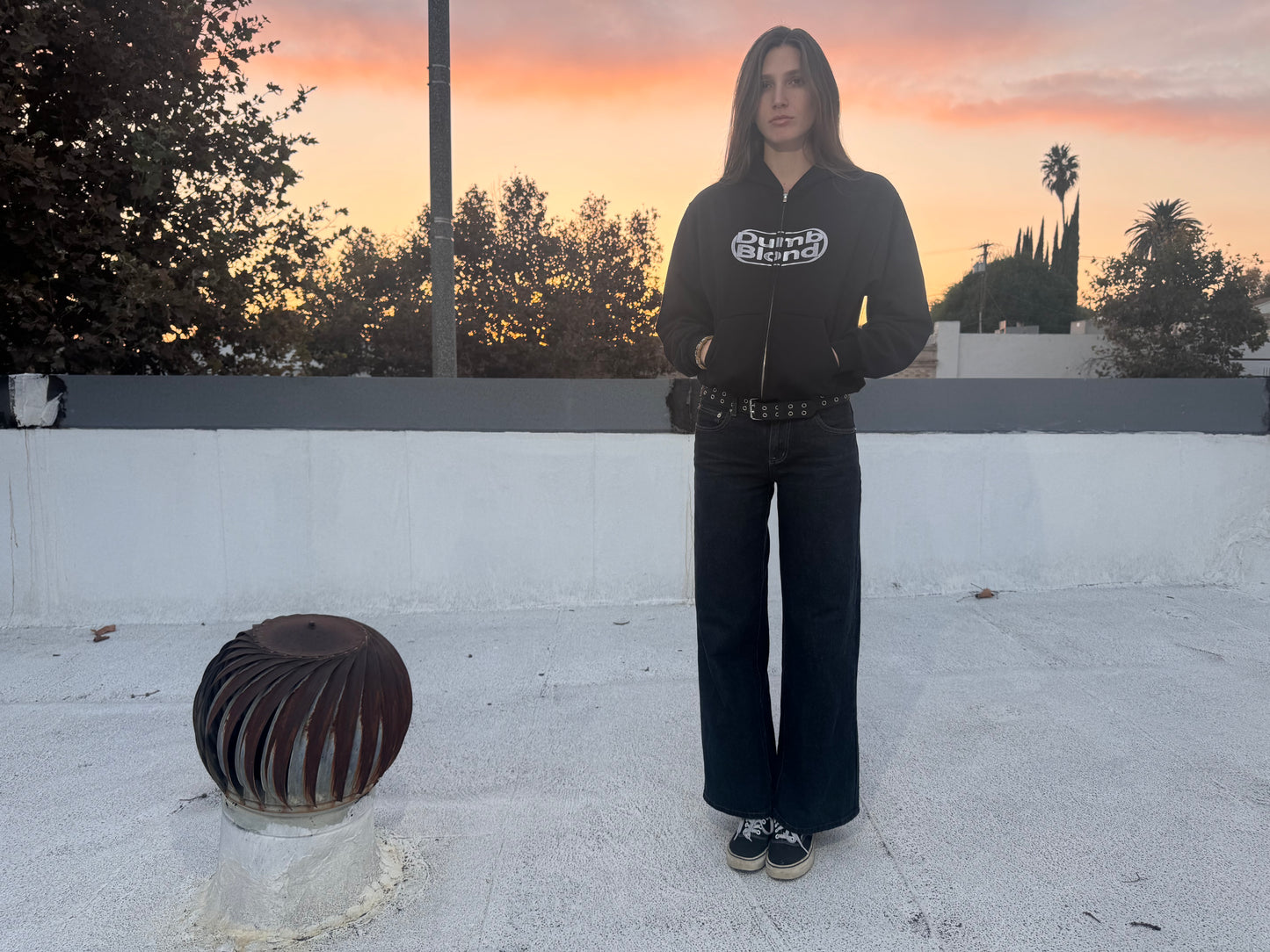 DUMB BLOND ZIP UP HOODIE